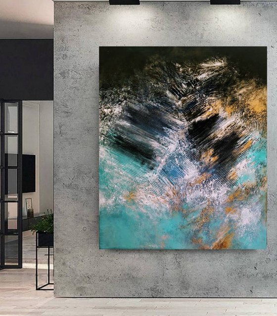 Coast 100x120cm Abstract Textured Painting