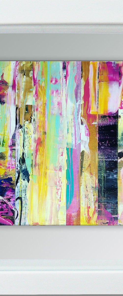 Framed ready to hang original abstract  - Sampled #2 by Carolynne Coulson