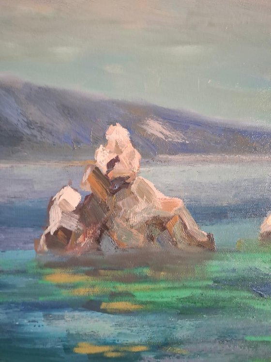 Oil painting Croatian seascape