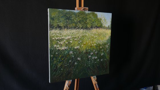 August Herbs - sunny summer landscape painting