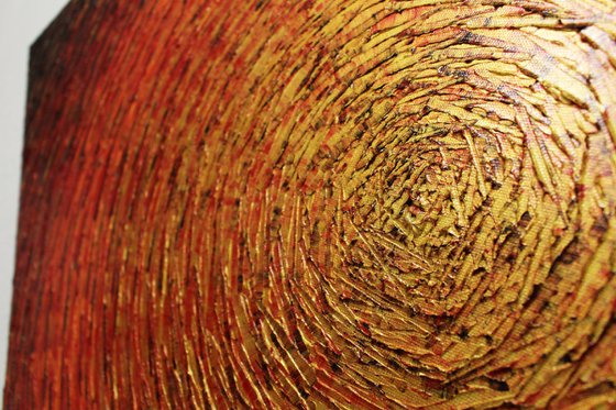 Large shine gold orange red colors
