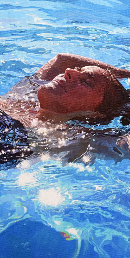Liquid Light - Swimming/ Water painting by Abi Whitlock