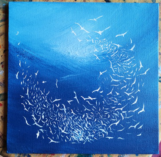 Soul Birds on Light Blue - small, gorgeous