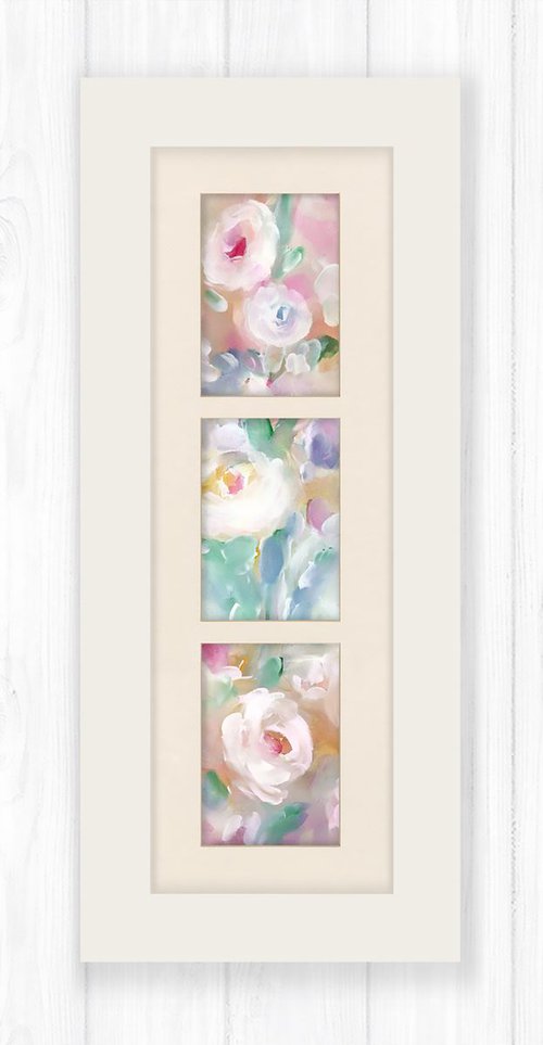 Soft Blooms No. 6 - Mixed Media Abstract Floral Painting by Kathy Morton Stanion, Modern Home decor by Kathy Morton Stanion