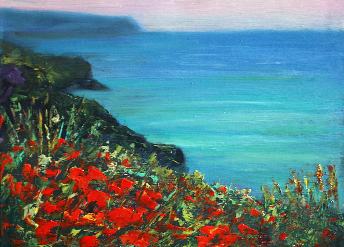 Flowers On The Mountainside By Salana Art / Svetlana Samovarova, 19 X 14, Artwork For Sale On Artfinder
