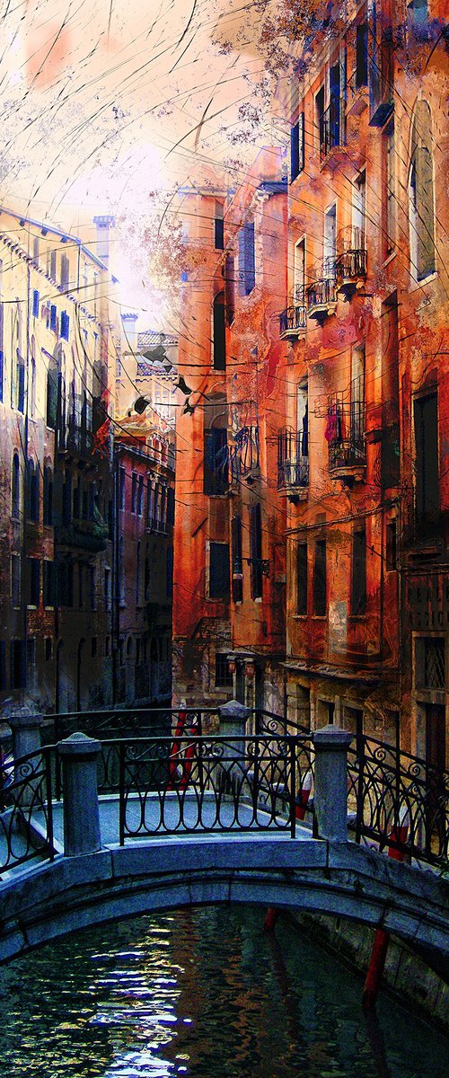 Calle líquida y puente/XL large original artwork by Javier Diaz