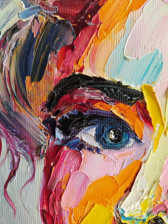Face to face - portrait oil painting, woman face oil, portrait, woman, oil painting woman, face, oil painting