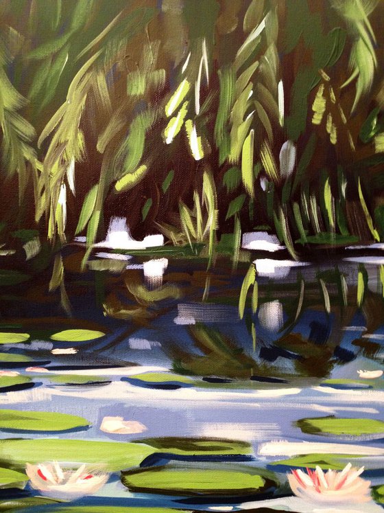 Pond with waterlilly 81 x 65 cm ( 32 x 25,5 x 0,8 inches)