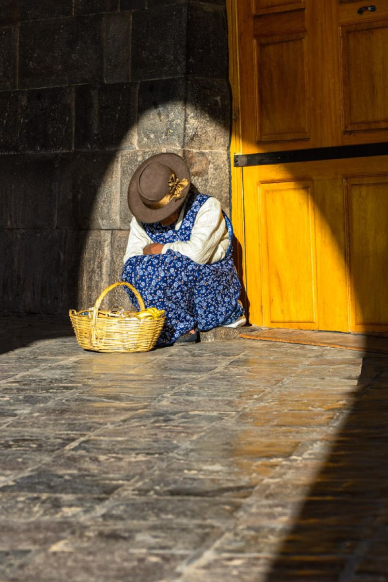 Cusco Street Seller A3 by Ben Robson Hull