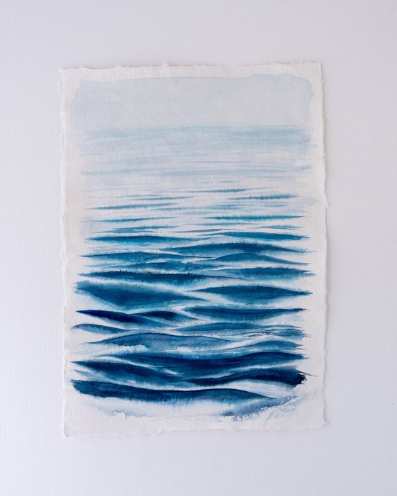 "Ocean Diary from August 21st, 2019" mixed-media painting