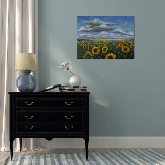 Sunflower Field - original landscape painting