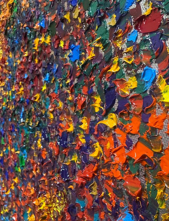 Path of light. pointillism landscape