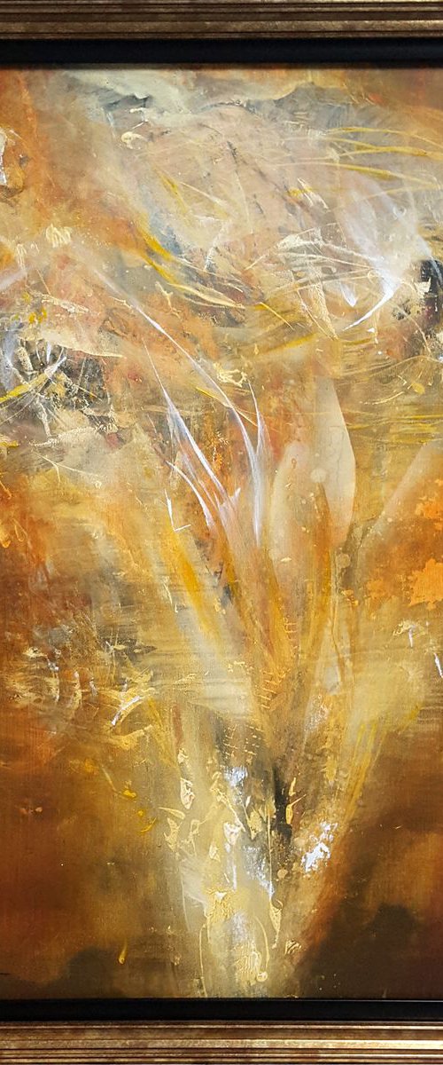 Gold autumn leaves bizzare still life ghostlly fascinating eternity flowers by O KLOSKA by Kloska Ovidiu