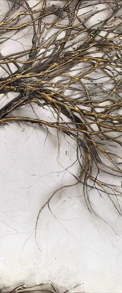 Gold Metallic Tree Sculpture by Carol Wood