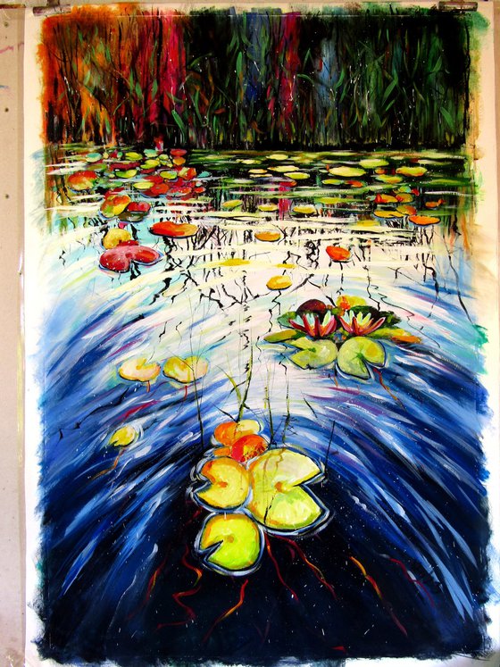 Water mirror and water lilies