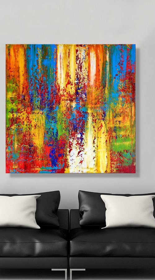 Look Through My Eyes  - XL LARGE,  ABSTRACT ART – EXPRESSIONS OF ENERGY AND LIGHT. READY TO HANG! by Julijana Ravbar