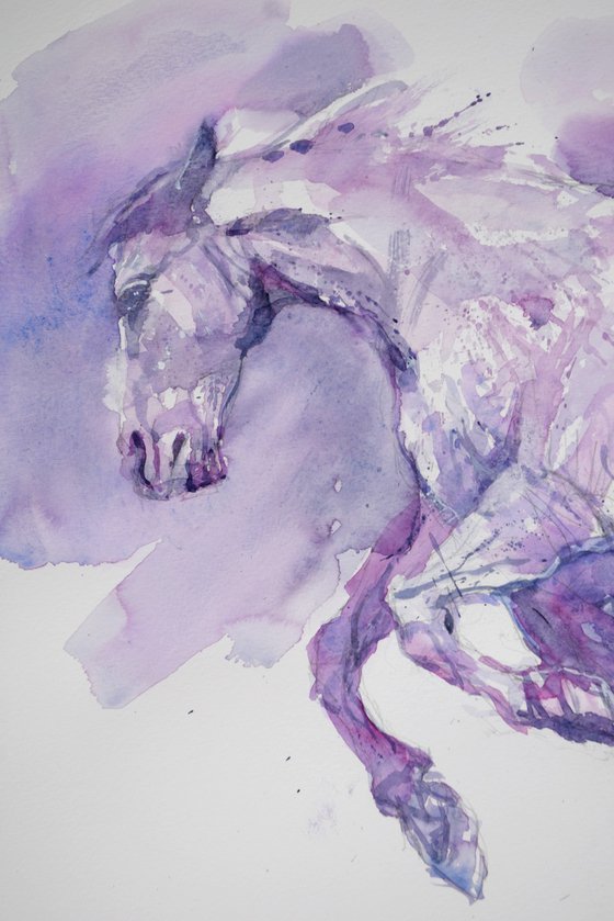 Prancing horse in purple