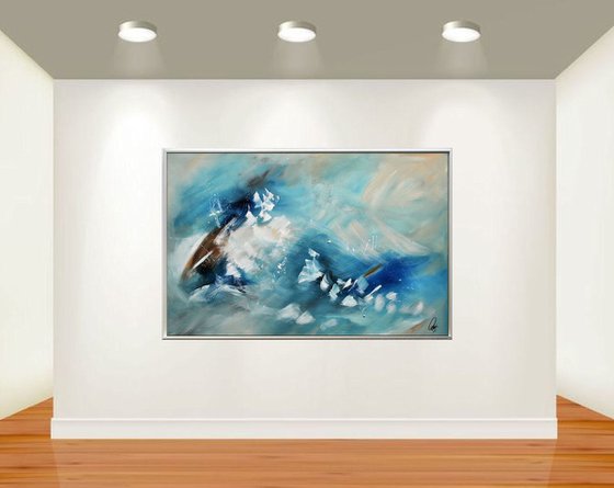 Emotional  - Abstract Art - Acrylic Painting - Canvas Art - Framed Painting - Abstract Sea Painting - Ready to Hang