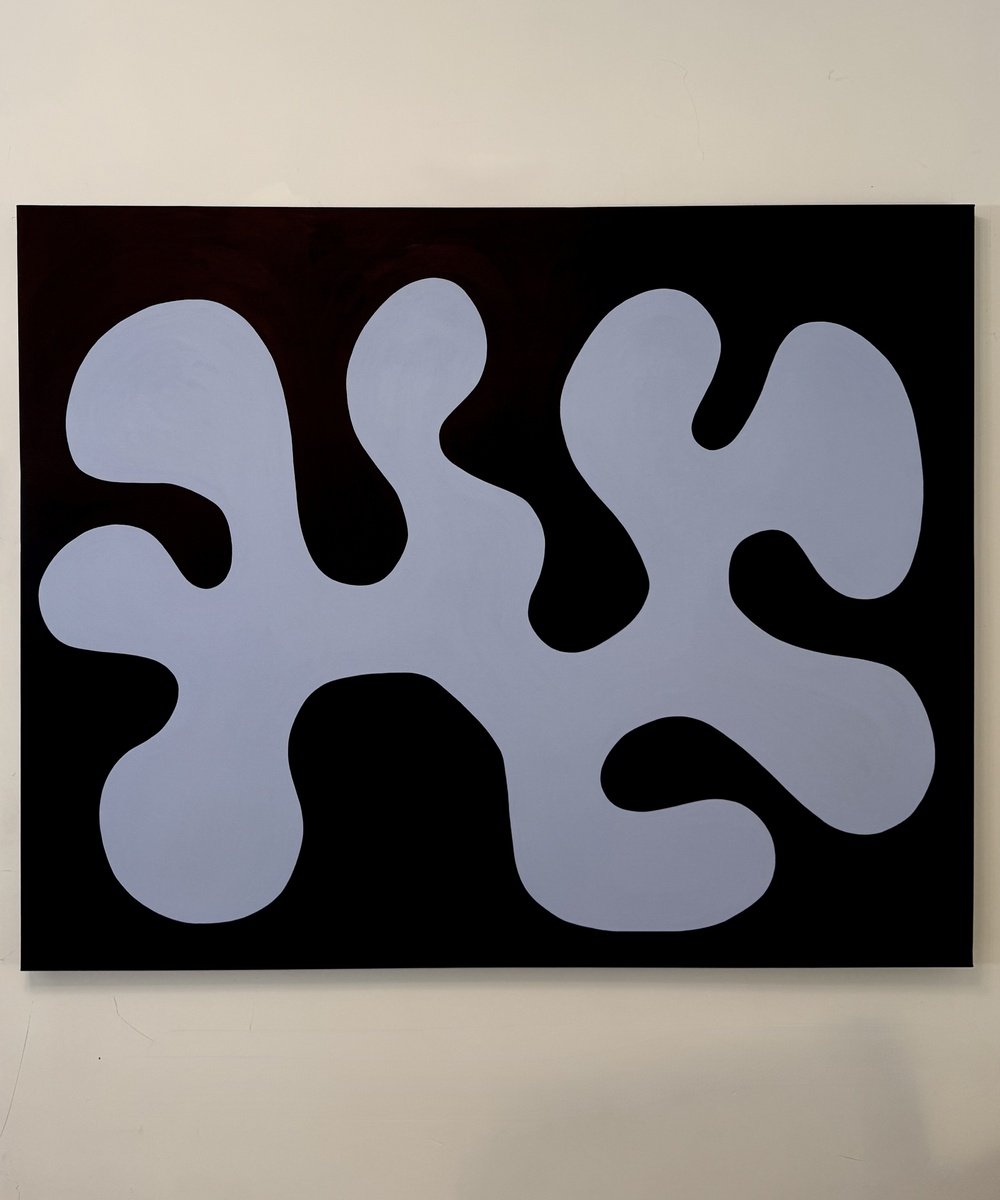 Organic Abstract Acrylic Painting By Shadia Sabagh, 48 X 60", Organic, Original Artwork