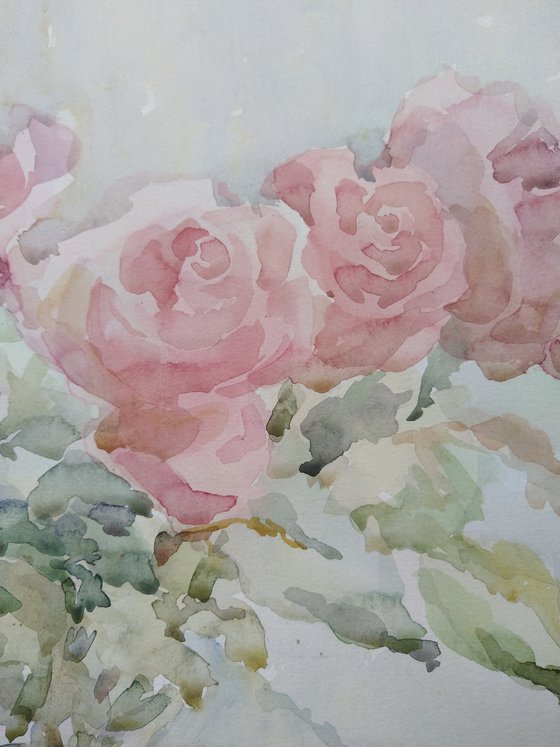 Roses. Original watercolour painting 2020