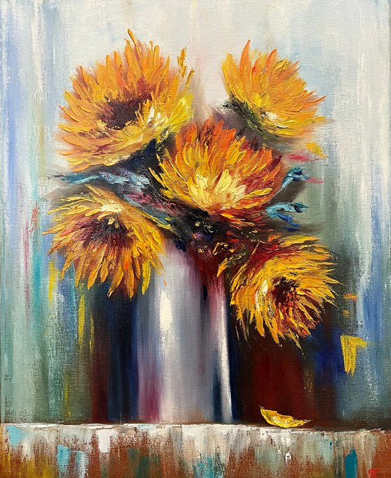 Colorful sunflowers