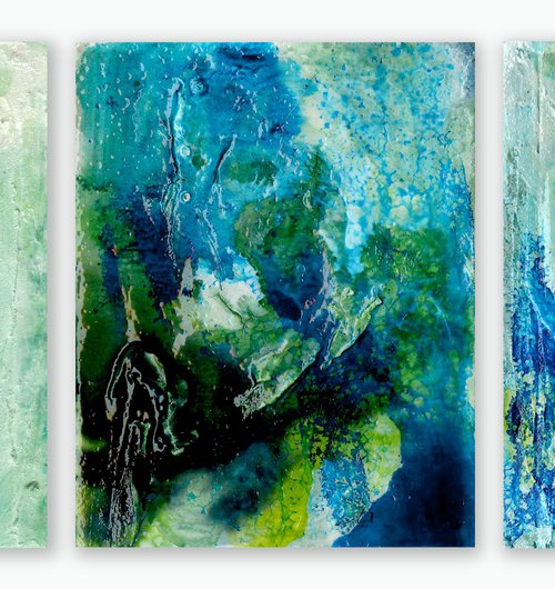 Ethereal Dream Collection 2 - 3 Small Mixed Media Paintings by Kathy Morton Stanion by Kathy Morton Stanion