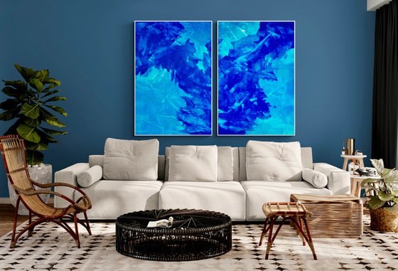 Blue abstract 3424 set 2