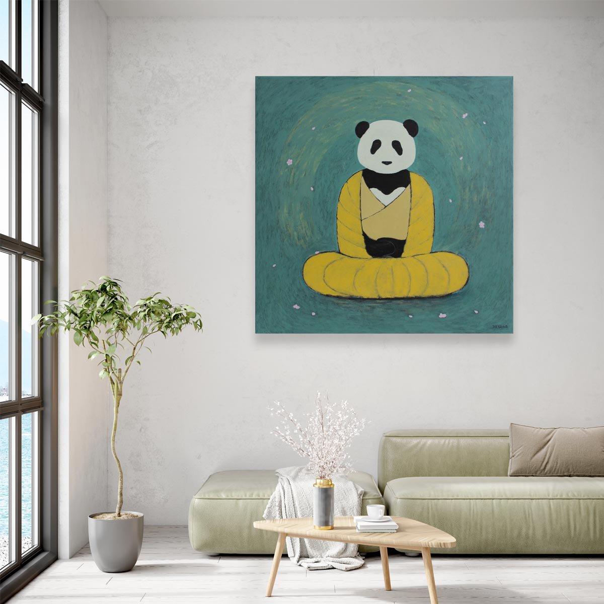 Surrealistic Portrait Acrylic Painting By Yuan Hua Jia, 39 X 39", Practice No.2 ( Original ), Original Artwork