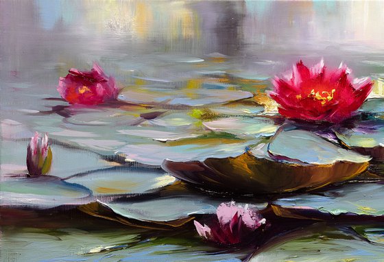 Symphony of Life: Blooming Water Lilies