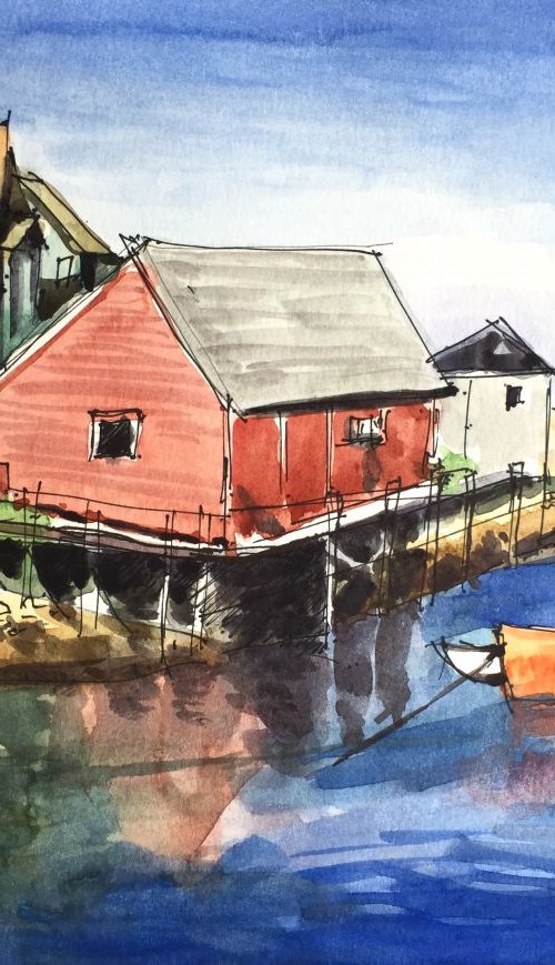 Houses by the water - Nova Scotia, Canada by Joseph Peter D'silva
