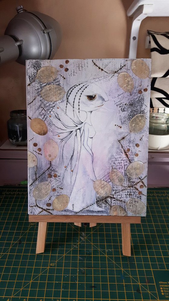 "Honesty" Mixed Media Fairy Painting