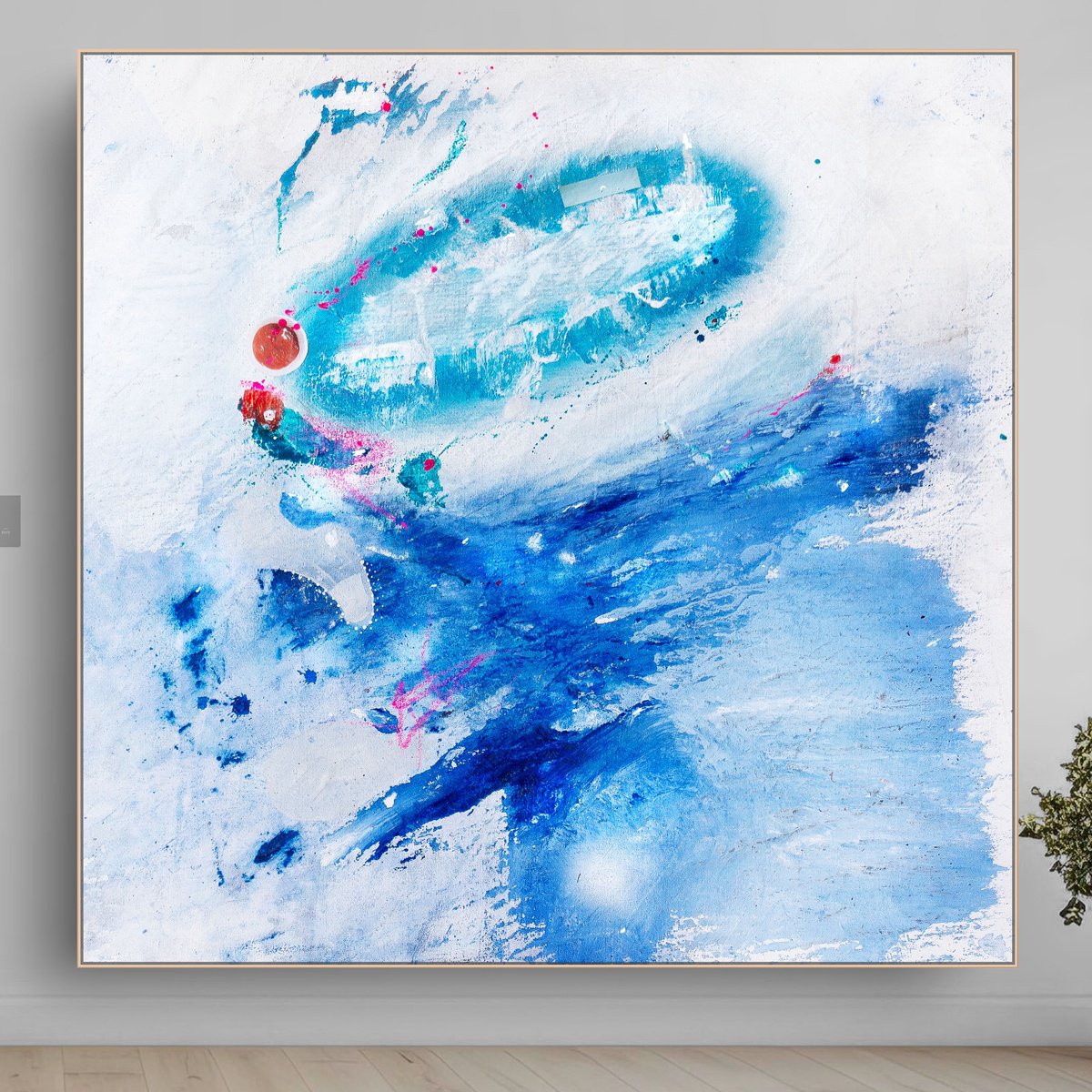 Impressionistic Landscape Acrylic Painting By Adriano Ribeiro, 20 X 20, Lotha Springs, Original Artwork