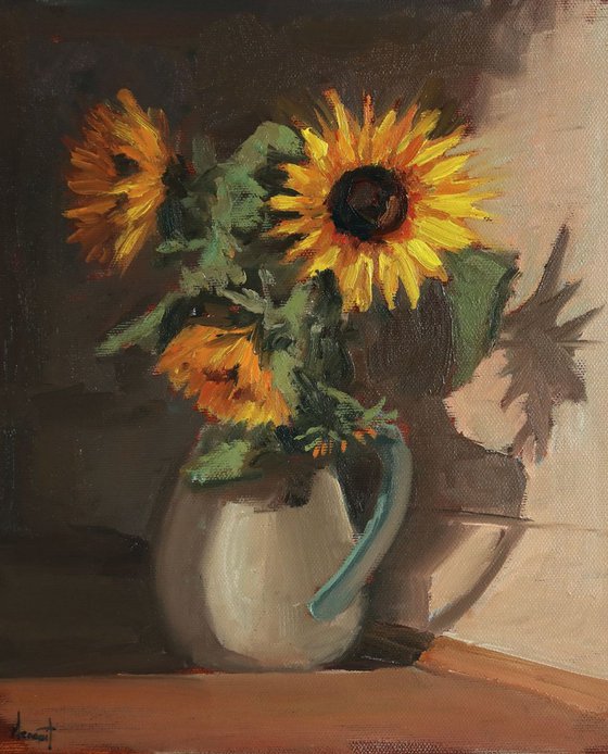 still life with sunflowers
