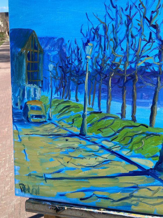 Spring morning shadows