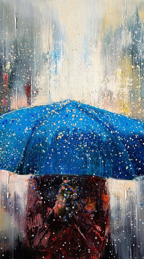 'Under Blue Umbrella I' by Ewa Czarniecka