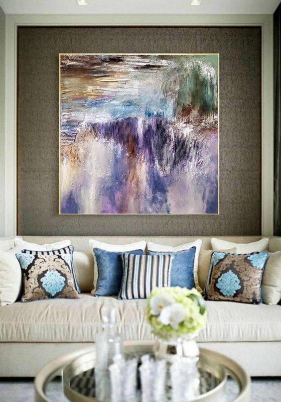Childhood memories 100x100cm Abstract Textured Painting