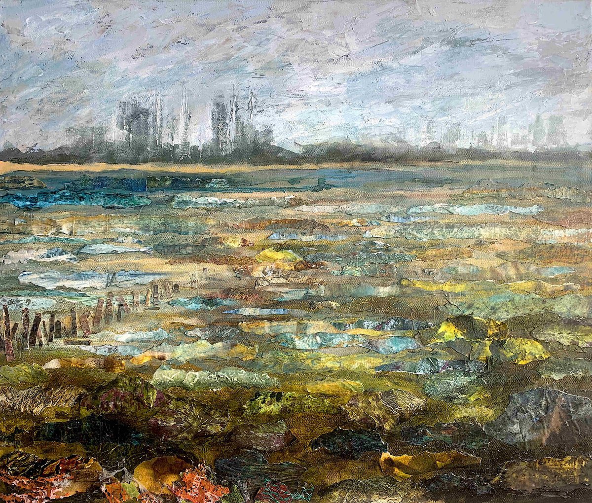 Expressive Painting , Shifting Tide By Suzsi Corio, 20 X 17, Artwork For Sale On Artfinder
