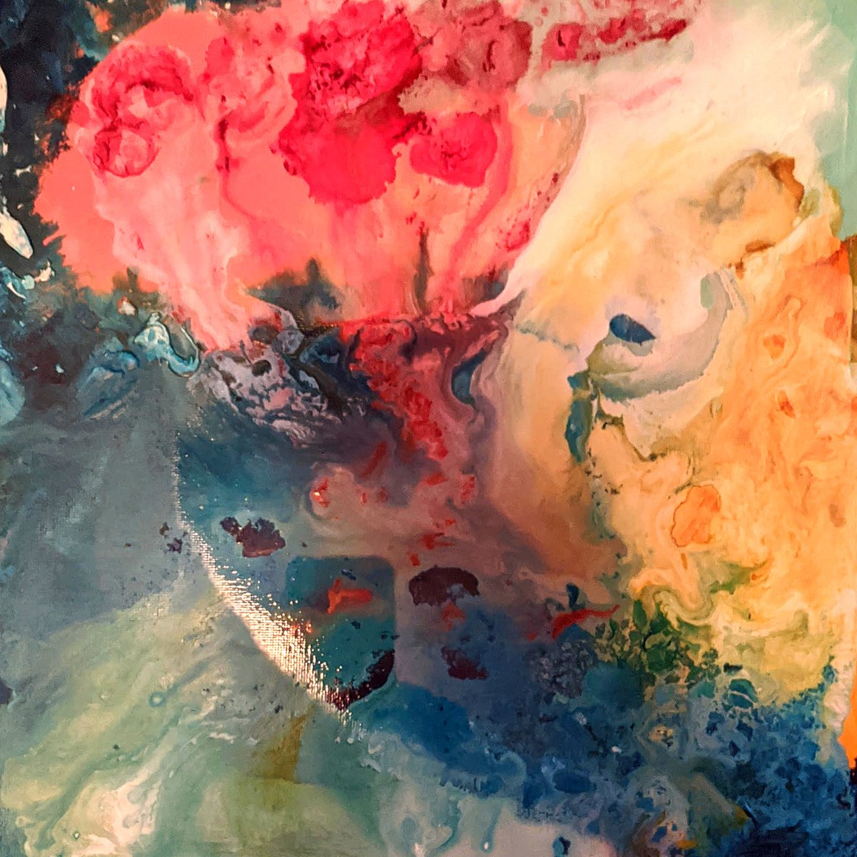 Abstract Painting By Shelli Finch, 12 X 12", It