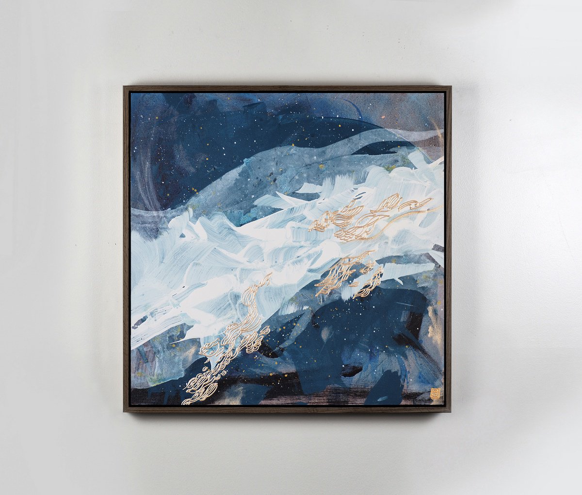 Abstract Acrylic Painting By Novi Lim, 25 X 25", Stellar Staircase, Original Artwork