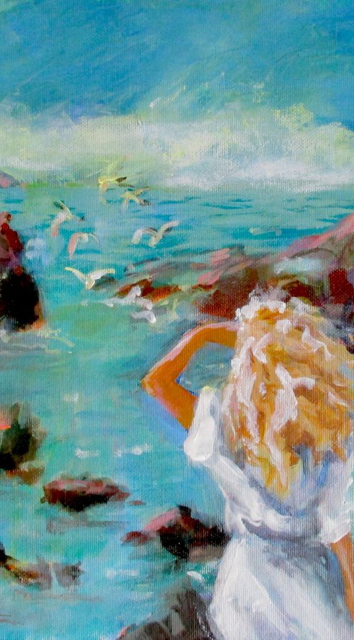 Watching the seagulls by Rosalind Roberts