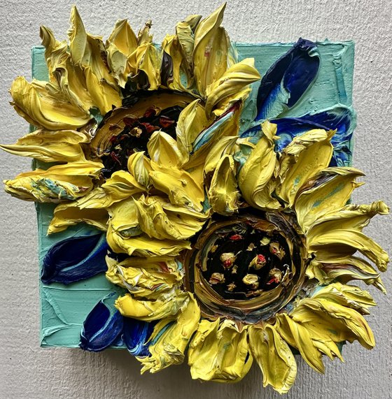 Sunflower Duo in Blue
