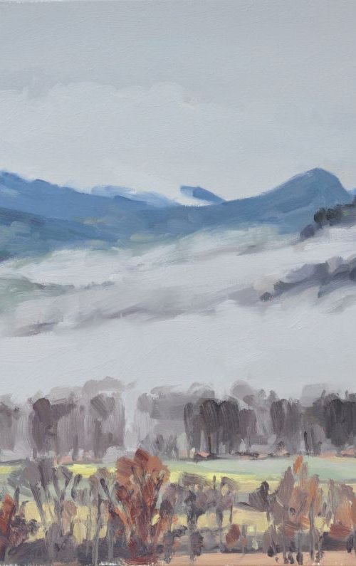 February 9, Roches de Mariol, mists by ANNE BAUDEQUIN