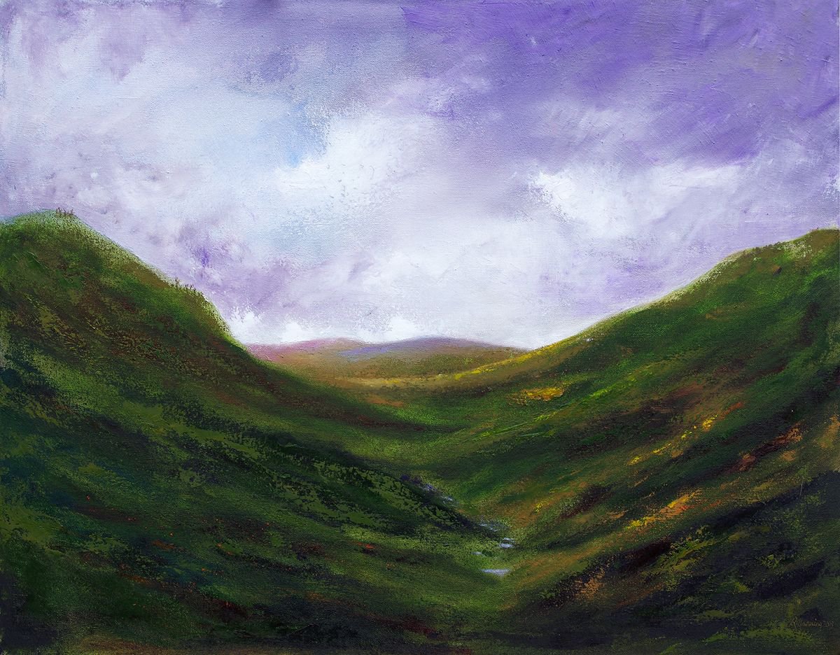 Impressionistic Abstract Oil Painting By Richard Manning, 30 X 24", Landscape-8, Original Artwork