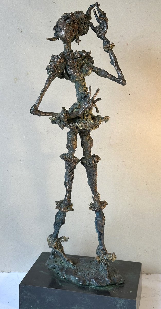 Surrealistic Portrait Bronze Sculpture By Toth Erno, 9 X 24", Actress 2025, Original Artwork