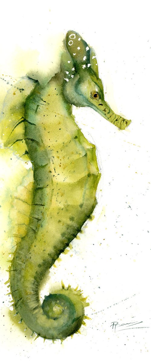 Yellow-Green Seahorse by Olga Tchefranov (Shefranov)