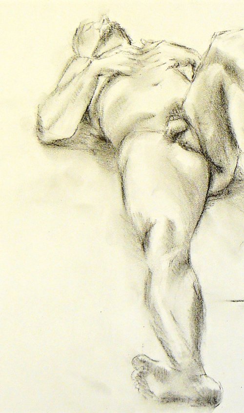 Male nude - lying by Louise Diggle