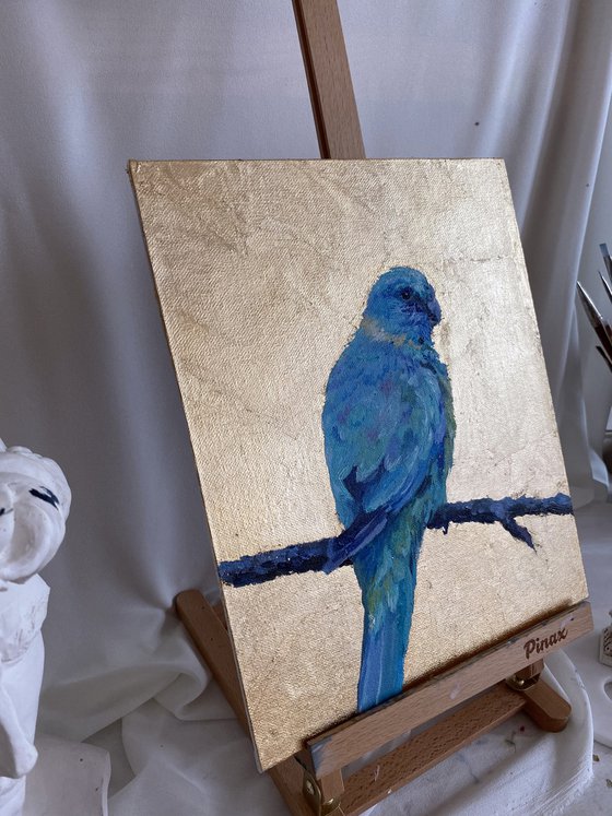 A blue parrot