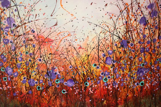 "Moodcatcher" - Super sized floral landscape painting