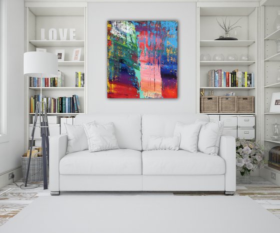 100x90 cm Abstract landscape painting Original abstract art