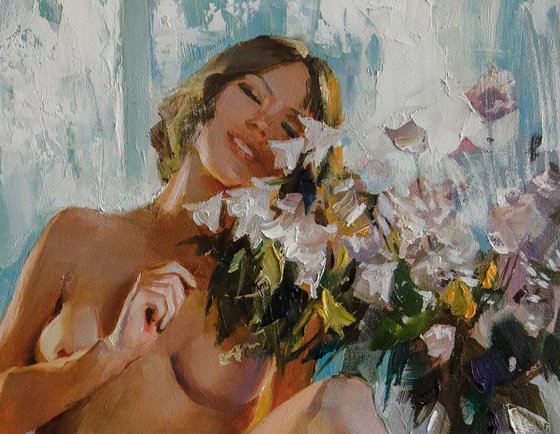 "Bells are blooming" 30x40 unframed